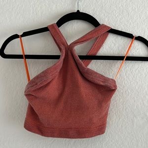 Urban outfitters criss cross high neck crop top